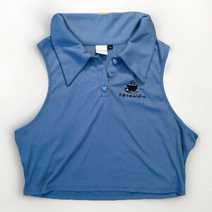 Friends Blue Ribbed Knit Crop Top - 2XL